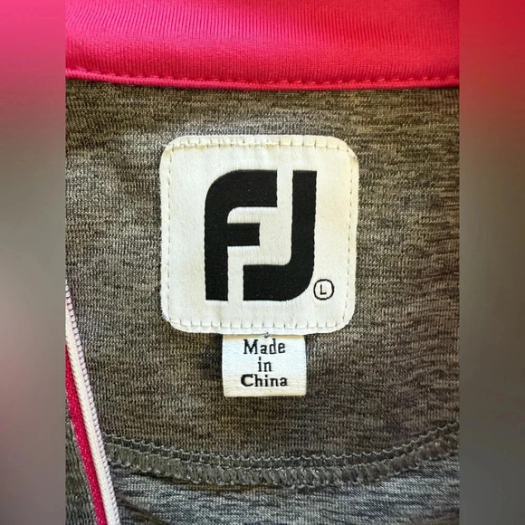 FootJoy Women’s Gray & Pink 1/4 Zip Long Sleeve Golf Pullover - Size Large - Picture 6 of 8